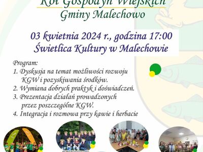 Zaproszenie na spotkanie KGW z Gminy Malechowo