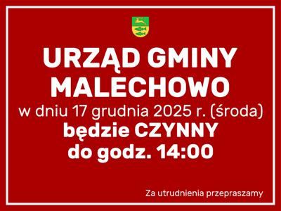 17 grudnia Urząd czynny do godz. 14:00