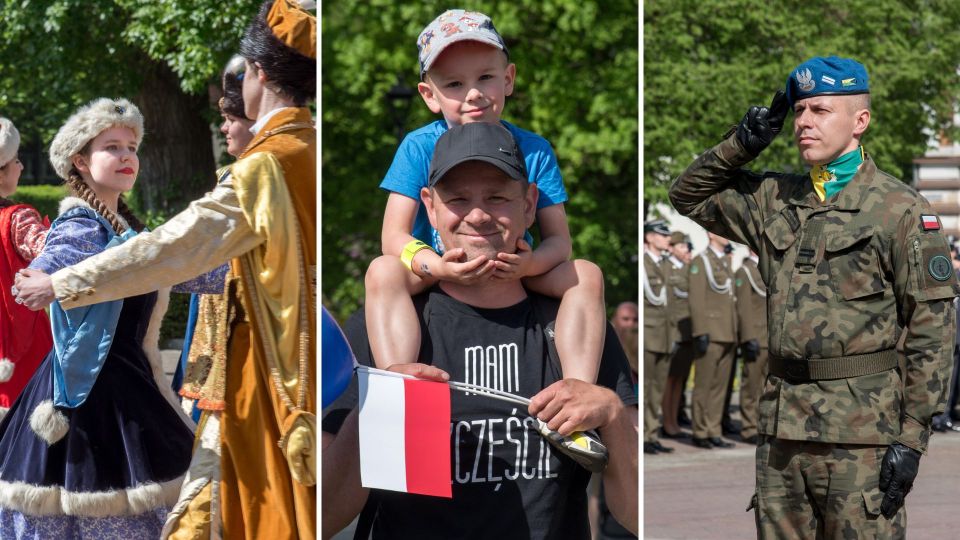 Salwa honorowa, Apel Pamięci i pokaz tańca. Obchody Święta Konstytucji 3 Maja w Koszalinie