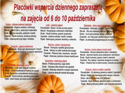 Placówki Wsparcia Dziennego zapraszaja na zapraszaja na zajęcia...