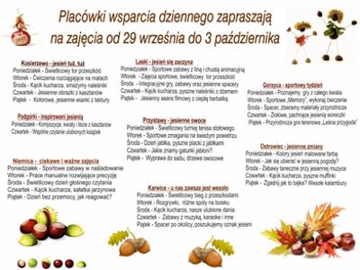Placówki Wsparcia Dziennego zapraszają na zajęcia od 29 września...